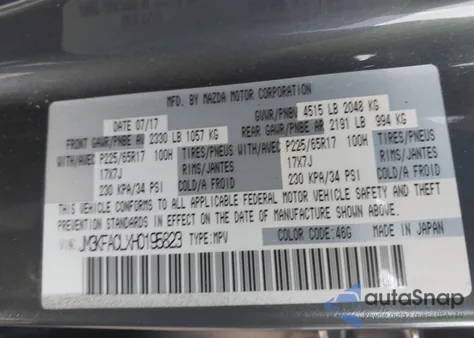 2017 Mazda Cx-5 Touring z USA, uszkodzony, nr VIN JM3KFACLXH0195823